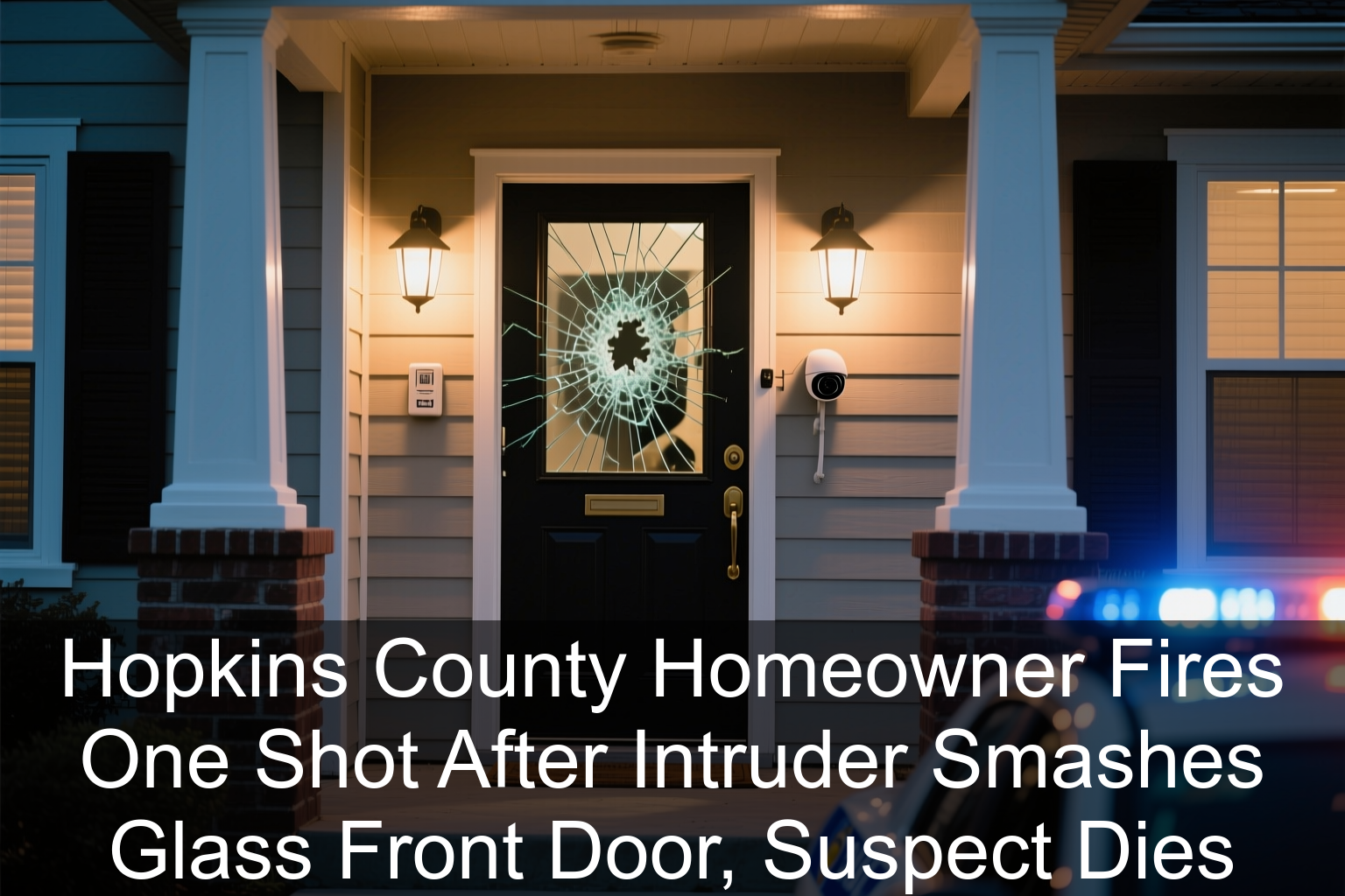 Hopkins County Homeowner Fires One Shot After Intruder Smashes Glass Front Door, Suspect Dies